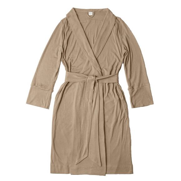 Goumi Mom Robe SZ Medium Large Viscose Bamboo Organic Cotton Oversized Sandstone - Picture 1 of 4